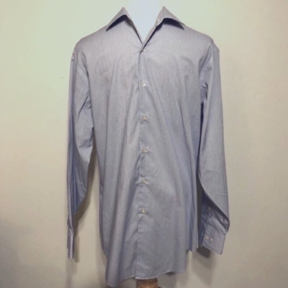 Geoffrey Beene Long Sleeve Patterned Dress Shirt-15.5